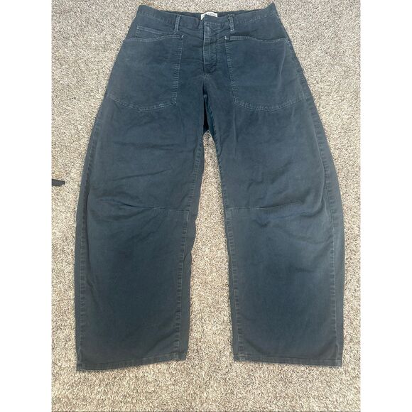 Nili Lotah Shon Pant Carbon Gray Women’s 10 curved silhouette baggy twill boho - Picture 16 of 16